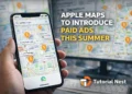 Apple Maps paid ads showing location-based advertising on smartphone with business listings and sponsored map results