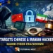 EU cyber crackdown hackers targeting Chinese and Iranian cyber groups with digital security symbols and law enforcement elements, Tutorial Nest branding