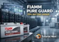 FIAMM Pure Guard TPPL battery range showing industrial energy storage system with advanced backup power and TPPL technology