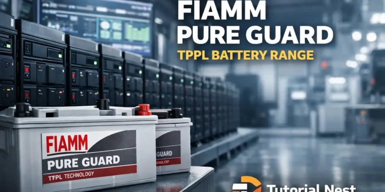 FIAMM Pure Guard TPPL battery range showing industrial energy storage system with advanced backup power and TPPL technology