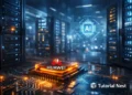 Huawei AI chip demand illustration showing advanced data center servers and semiconductor technology with Tutorial Nest branding