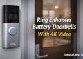 Ring 4K battery doorbell installed at home entrance showing smart security camera technology
