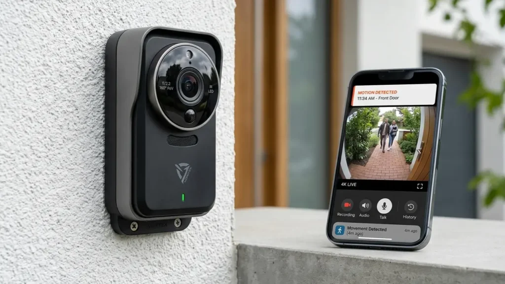 Ring 4K Battery Doorbells Bring Powerful Upgrade to Smart Home Security Ring 4K battery doorbell showing live video on smartphone with motion detection alert