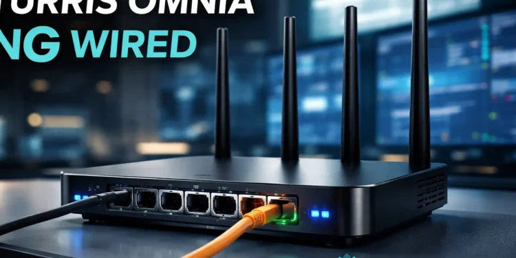 Turris Omnia NG Wired router with 10Gbps ports in a modern networking setup