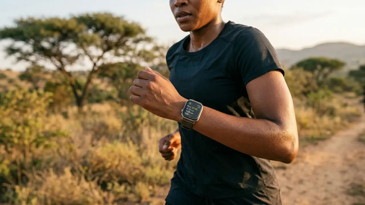 Honor Watch 6 Plus fitness tracking during outdoor running showing real-world smartwatch usage