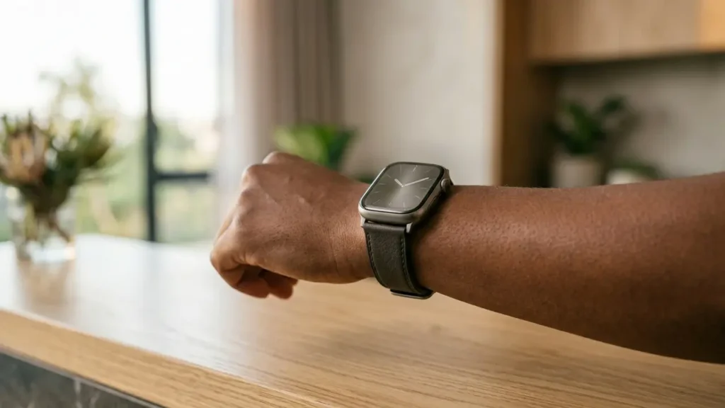 Honor Watch 6 Plus smartwatch on wrist showcasing clean design and long battery life focus