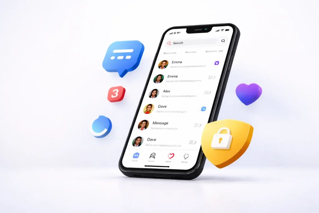 XChat App interface on smartphone showing modern messaging features and clean design